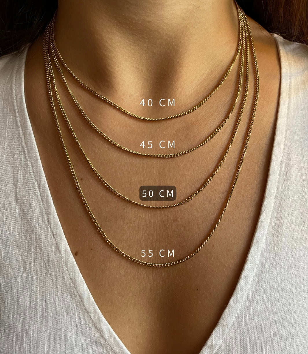 Comprimento do colar = 50 cm